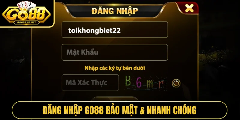 Đăng nhập GO88 bảo mật & nhanh chóng